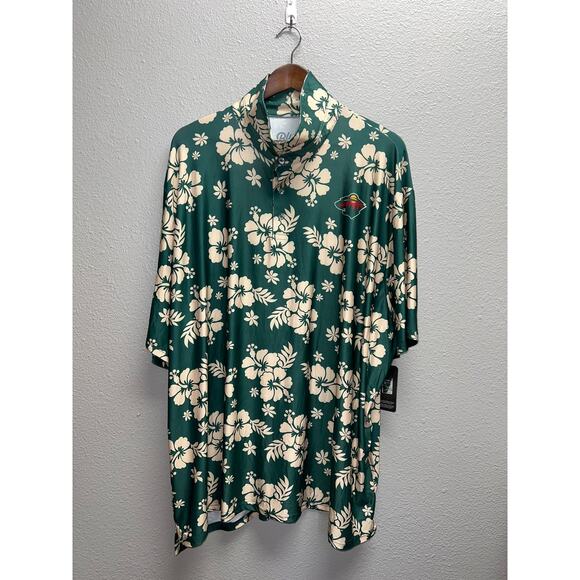 NHL Minnesota Wild Polo Shirt Green Hockey Polyester NHL NWT 3XL - Picture 1 of 12